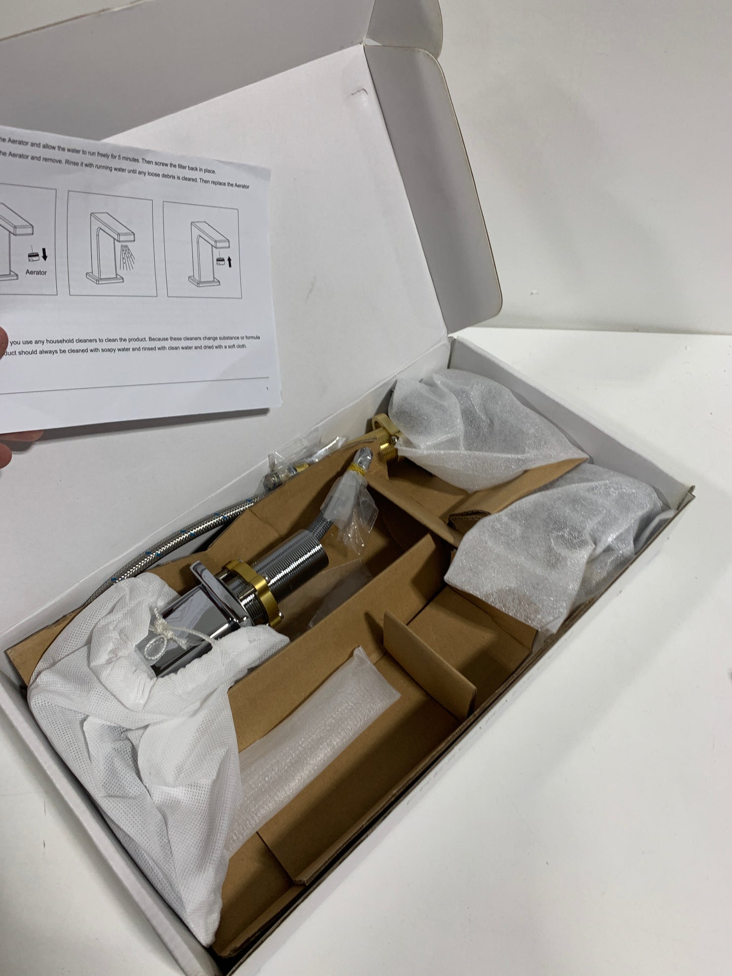 Fresca Bath FFT3801CH Sesia Widespread Mount Bathroom Vanity Faucet, Chrome