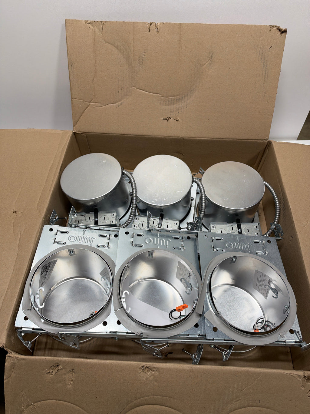 6 x Juno 6" Quick Connect Housing for LED Recessed Lights for New Construction, IC Rated, Air-Loc Sealed LED Recessed Light Housing, Includes Prewired Junction Box for Ceiling Lighting,