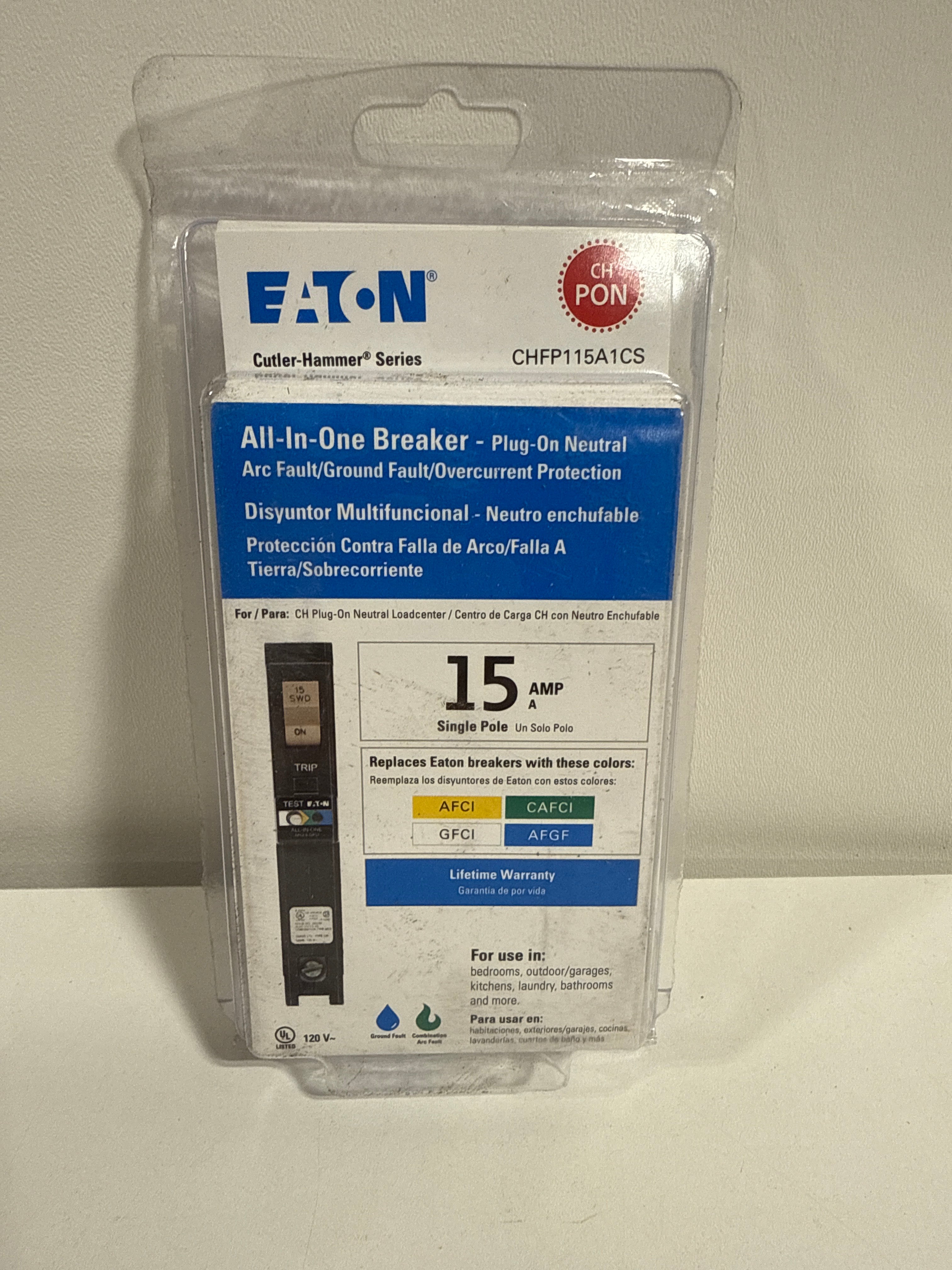 Eaton CH 15 Amp All in One AF/GF Plug-on-Neutral Breaker - *Lighting & Electrical