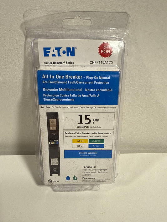 Eaton CH 15 Amp All in One AF/GF Plug-on-Neutral Breaker