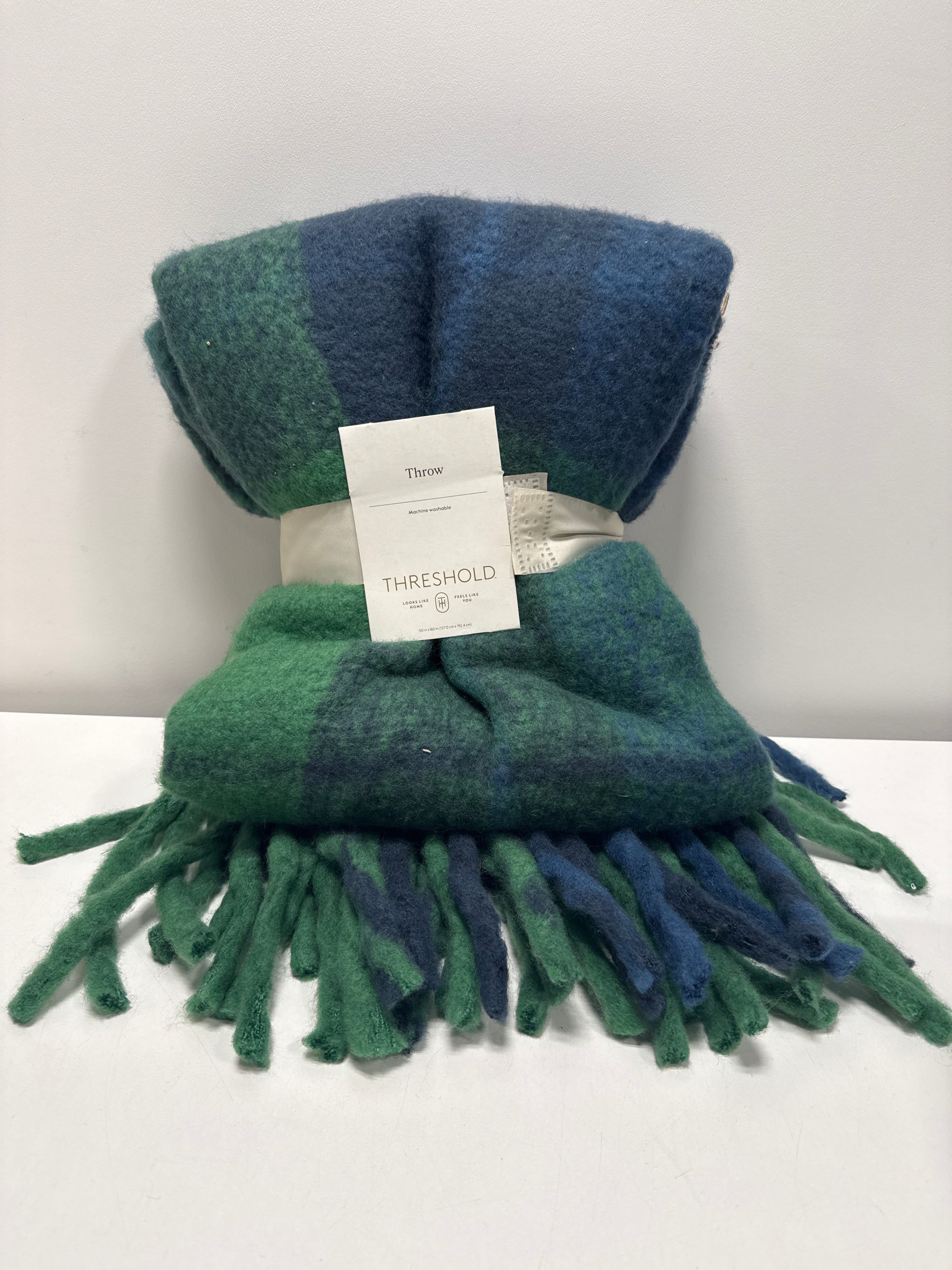 Woven Plaid Throw Blanket Dark Green - Threshold - *Bedding
