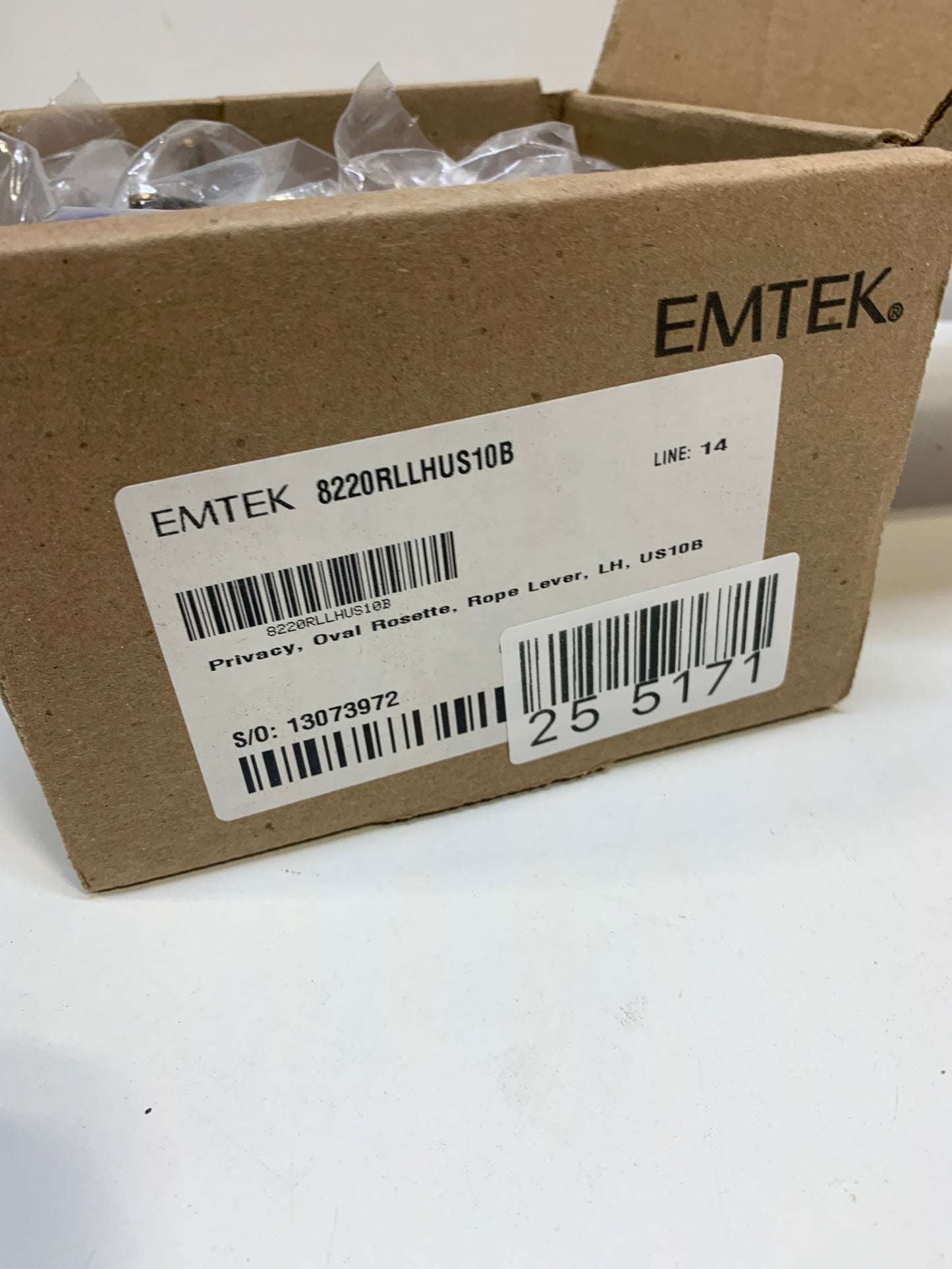 Emtek 8220-R-US10B Rustic Door Lever Privacy Set With Oval Rosette Oil Rubbed Bronze