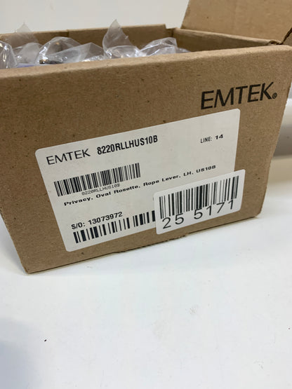 Emtek 8220-R-US10B Rustic Door Lever Privacy Set With Oval Rosette Oil Rubbed Bronze