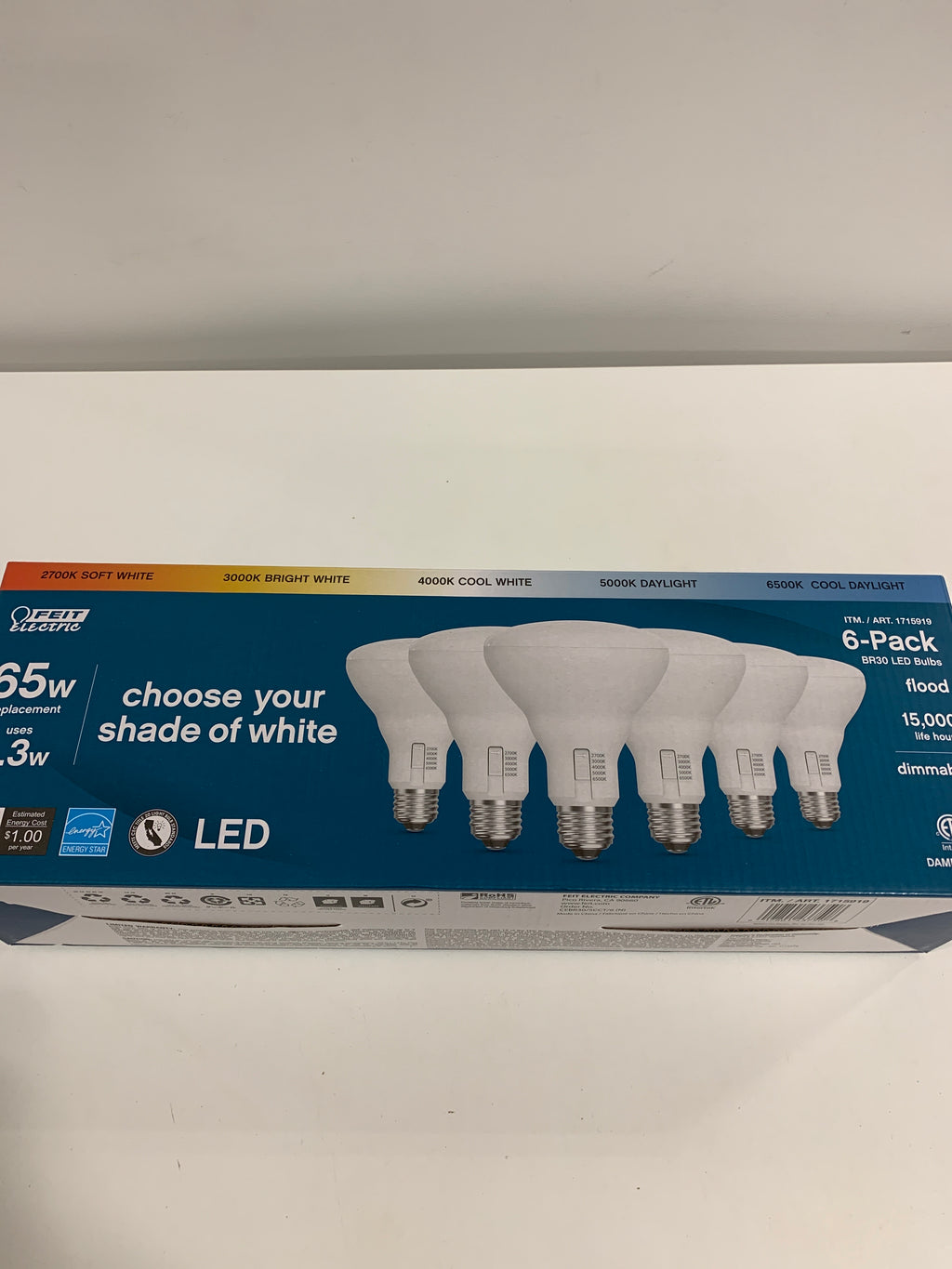 Feit Electric BR30 65W LED Dimmable Light Bulbs (Pack of 6) - *Lighting & Electrical