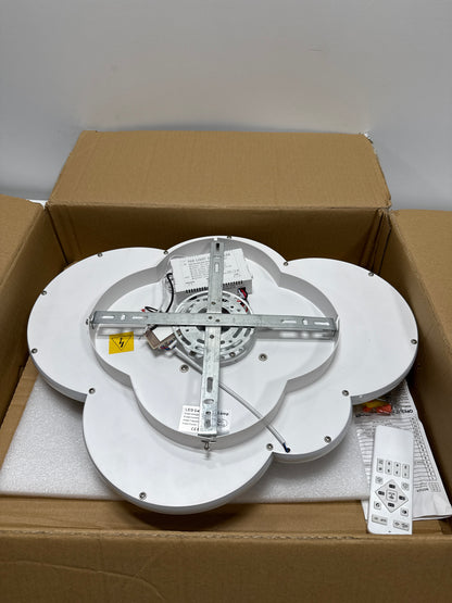 See Desc 20 in. Indoor Low Profile Integrated LED White Kids Standard Flush Mount Ceiling Fan Light with Reversible Motor Remote