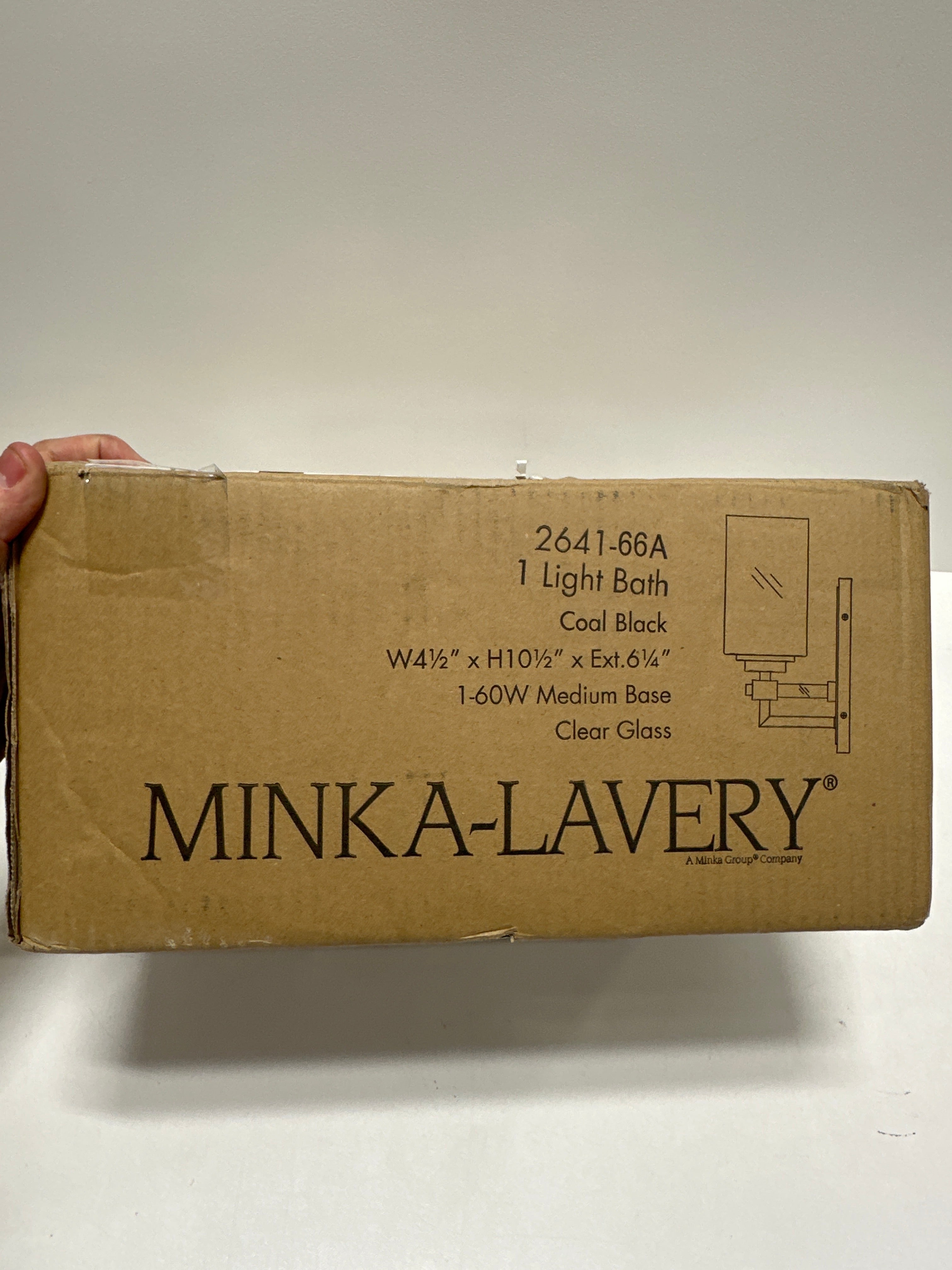 Minka Lavery 2641 Binsly 1 Light 11 Tall Bathroom Sconce - Coal