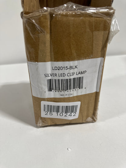 Simple Designs Black Gooseneck LED Clip Light Desk Lamp