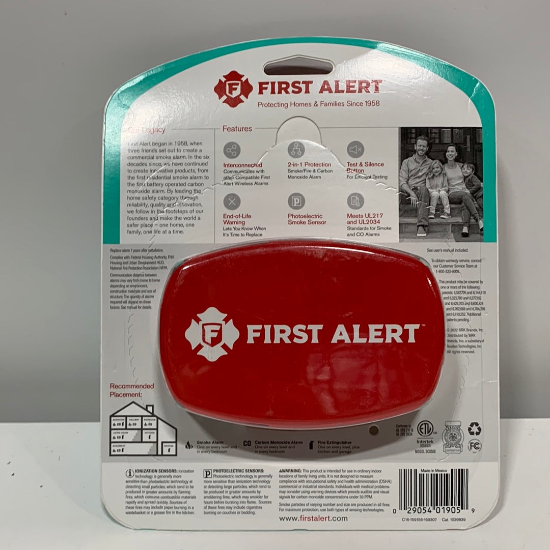 FIRST ALERT 1039839 Wireless Interconnected Smoke & Carbon Monoxide Alarm with Voice & Location