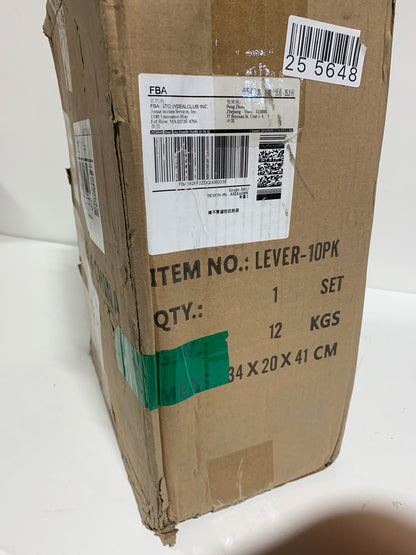 TICONN Black Door Handle Heavy Duty, Matte Black Reversible Square Door Lever for Bedroom, Bathroom and Rooms (Keyed Entry - Keyed Alike, 10 Pack, Black)