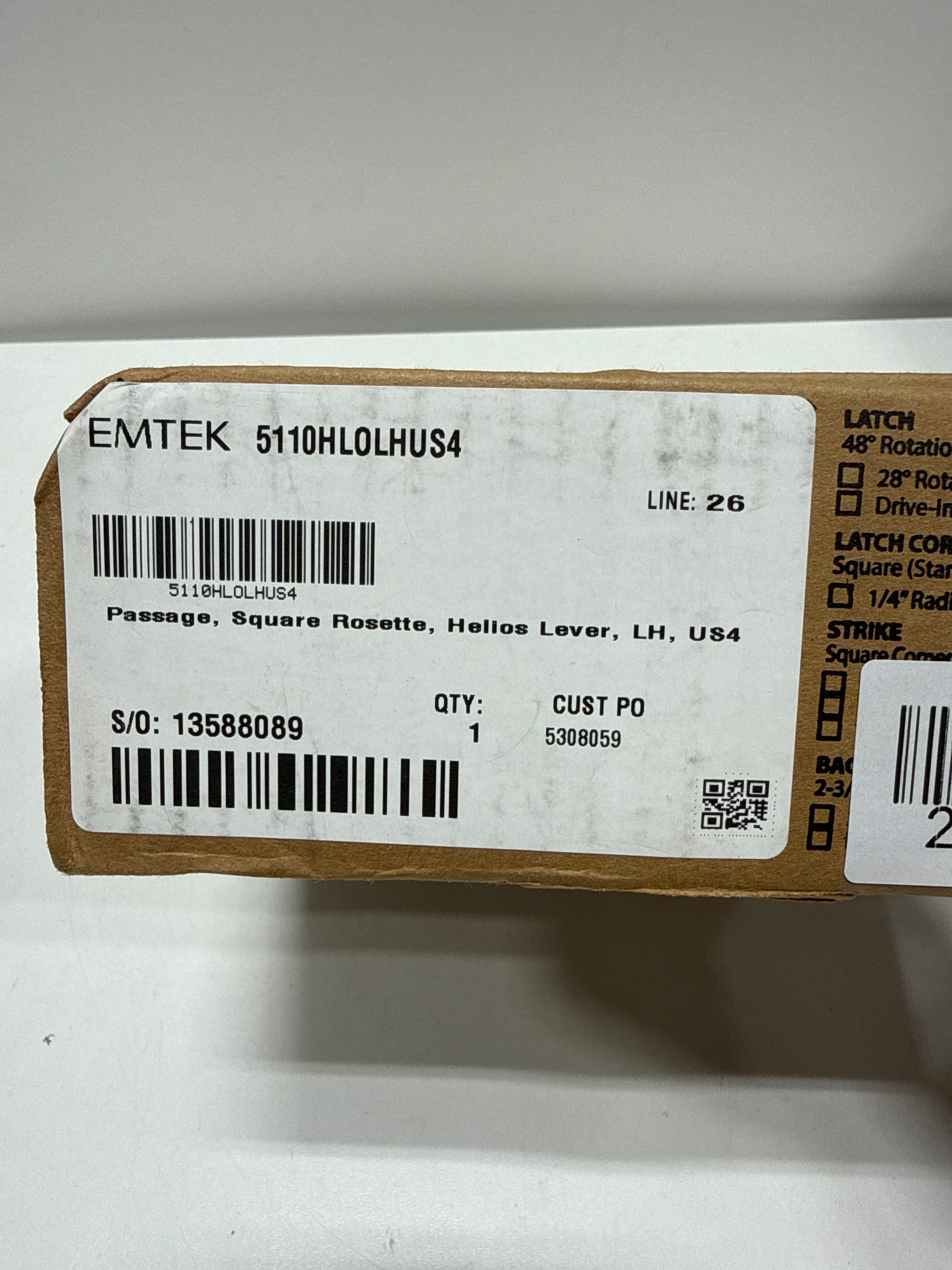 Scratch Emtek Satin Brass Passage 5110HLOUS4LH 5110HLOUS4LH