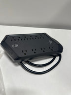 10-Outlet RGB Surge Protector with Two USB-C Charge Ports, 5 Ft Cord, 3000 Joules, Black