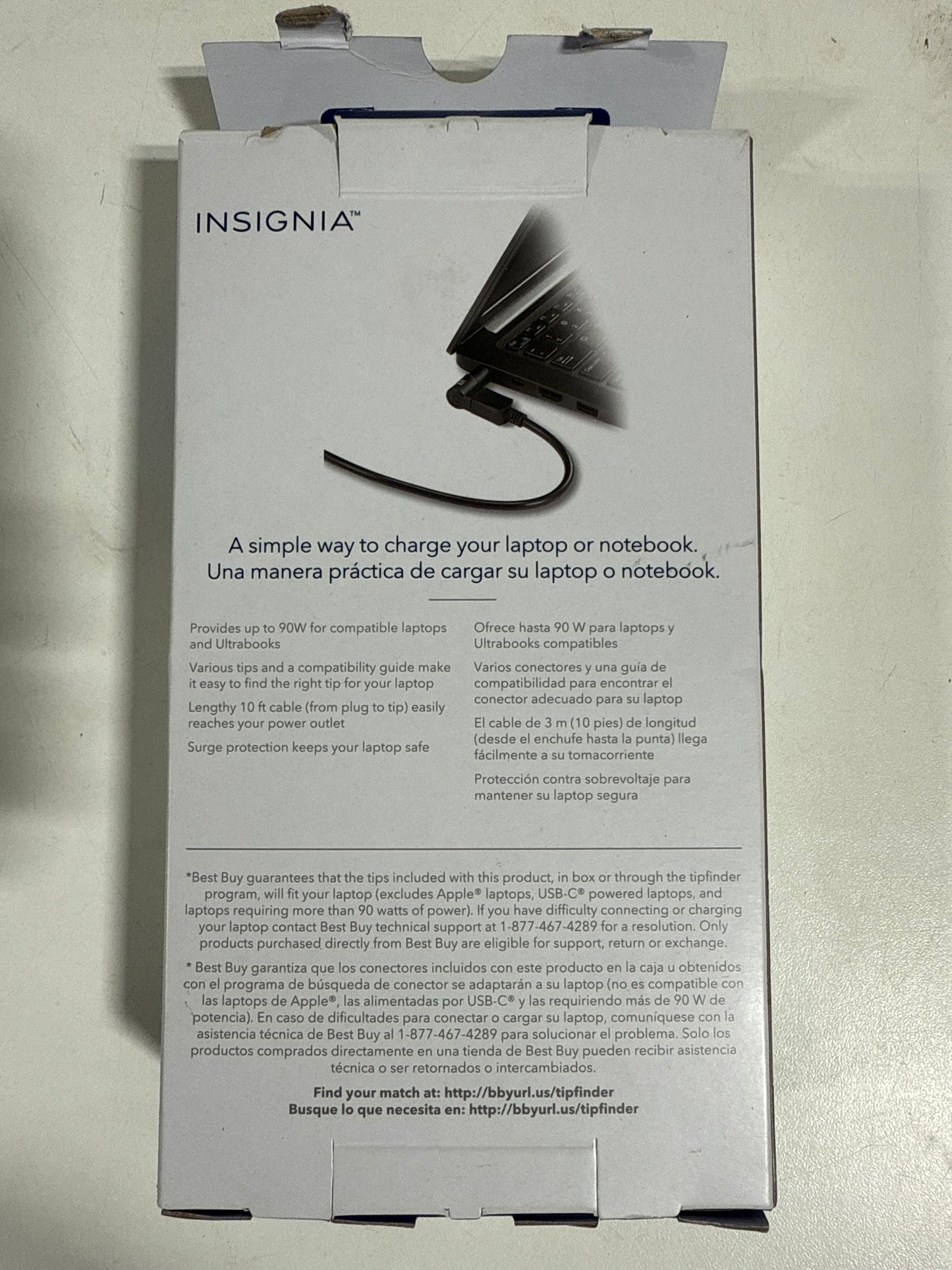Insignia - Universal 90W Laptop Charger - Black