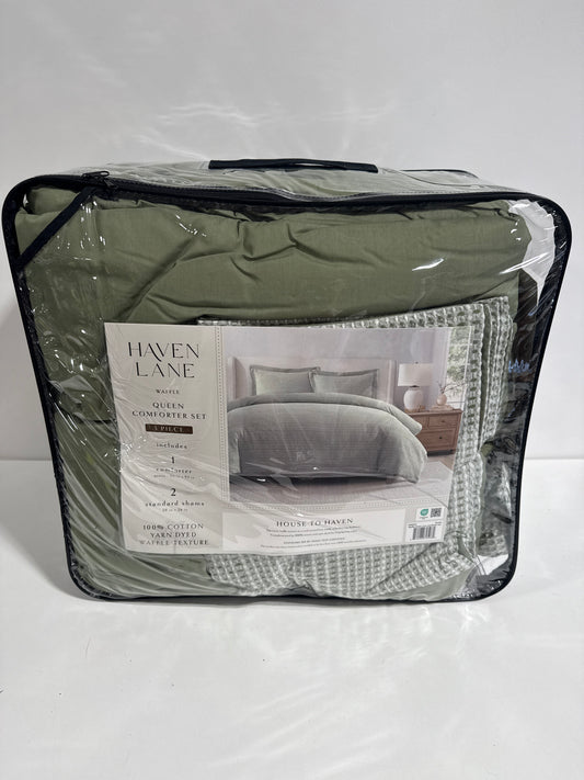 Haven Lane Waffle 3-piece Comforter Set Queen