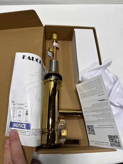 Kingston Brass LS822.CTL Continental 1.2 GPM Single Hole Bathroom Faucet with Pop-up Drain Assembly Polished Brass