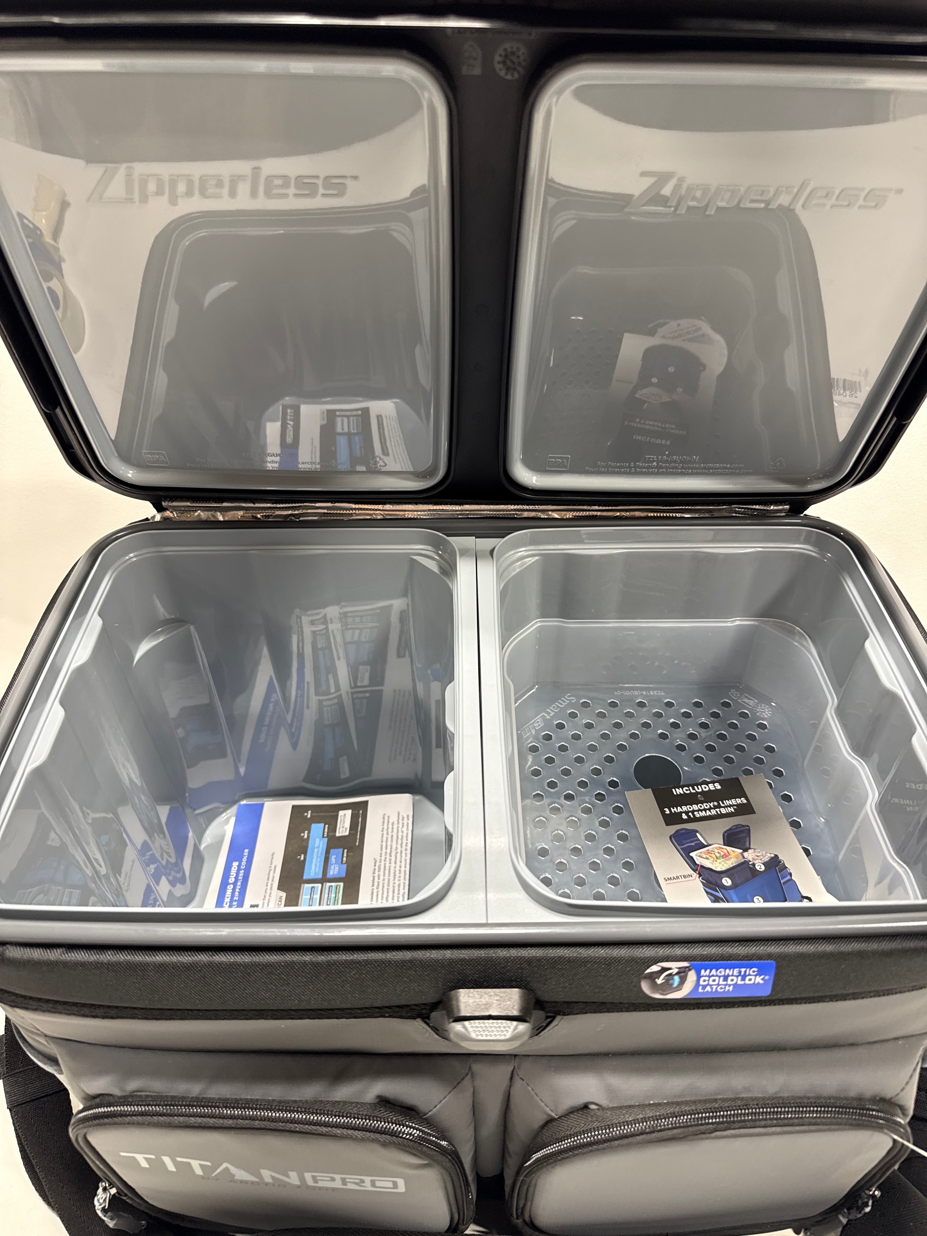 Defect Titan PRO by Arctic Zone 48 Can Zipperless Cooler with Magnetic Lid Insulated Soft Cooler with Custom Storage Liners