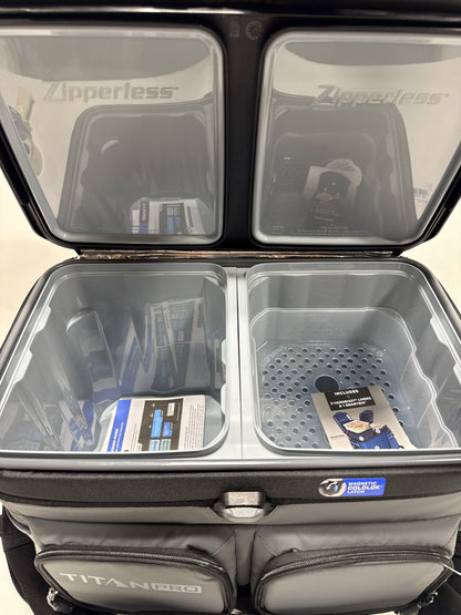 Titan PRO by Arctic Zone 48 Can Zipperless Cooler with Magnetic Lid Insulated Soft Cooler with Custom Storage Liners