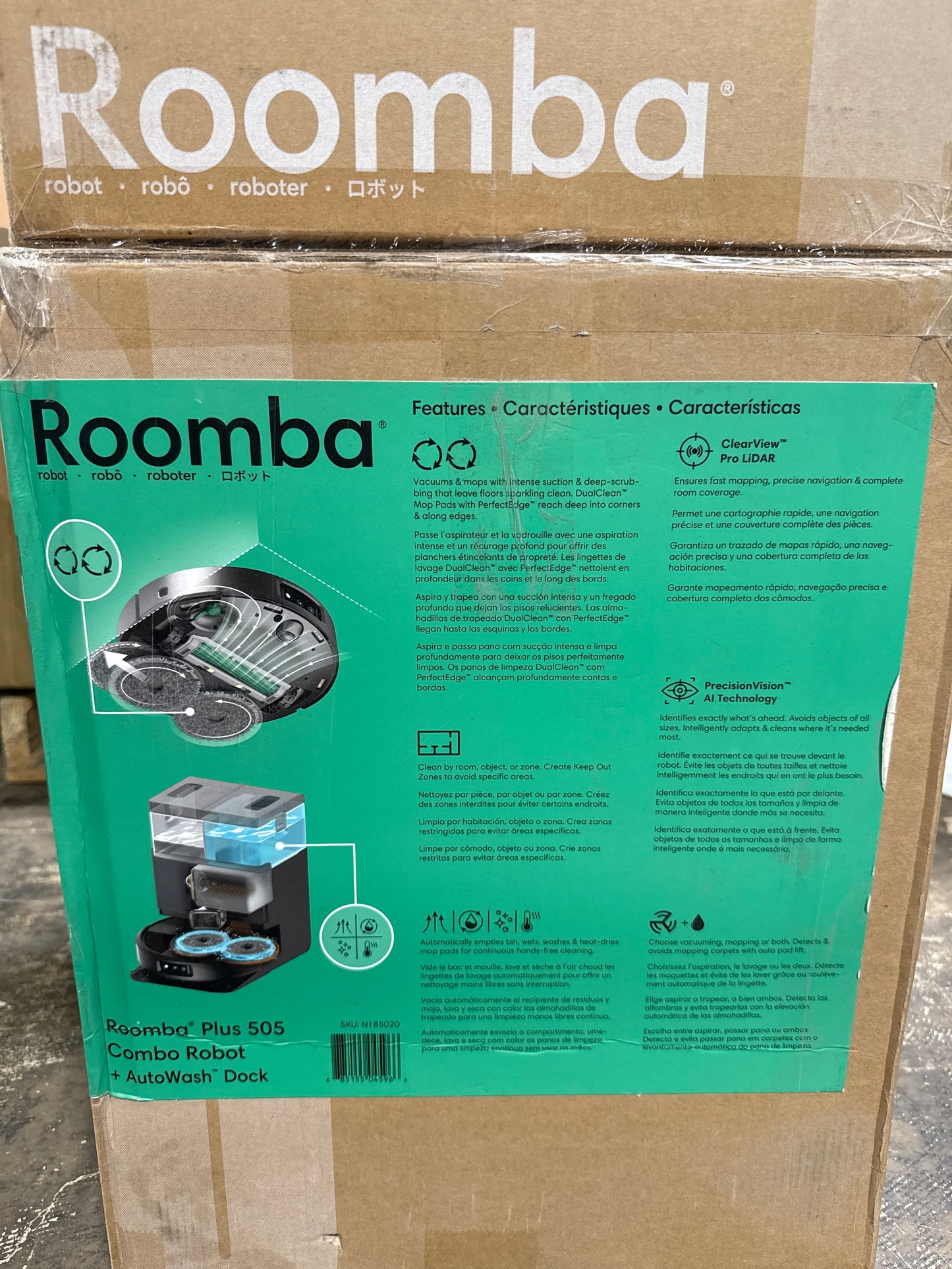 Used IRobot - Roomba 505 Combo Vacuum & Mop + AutoWash Dock