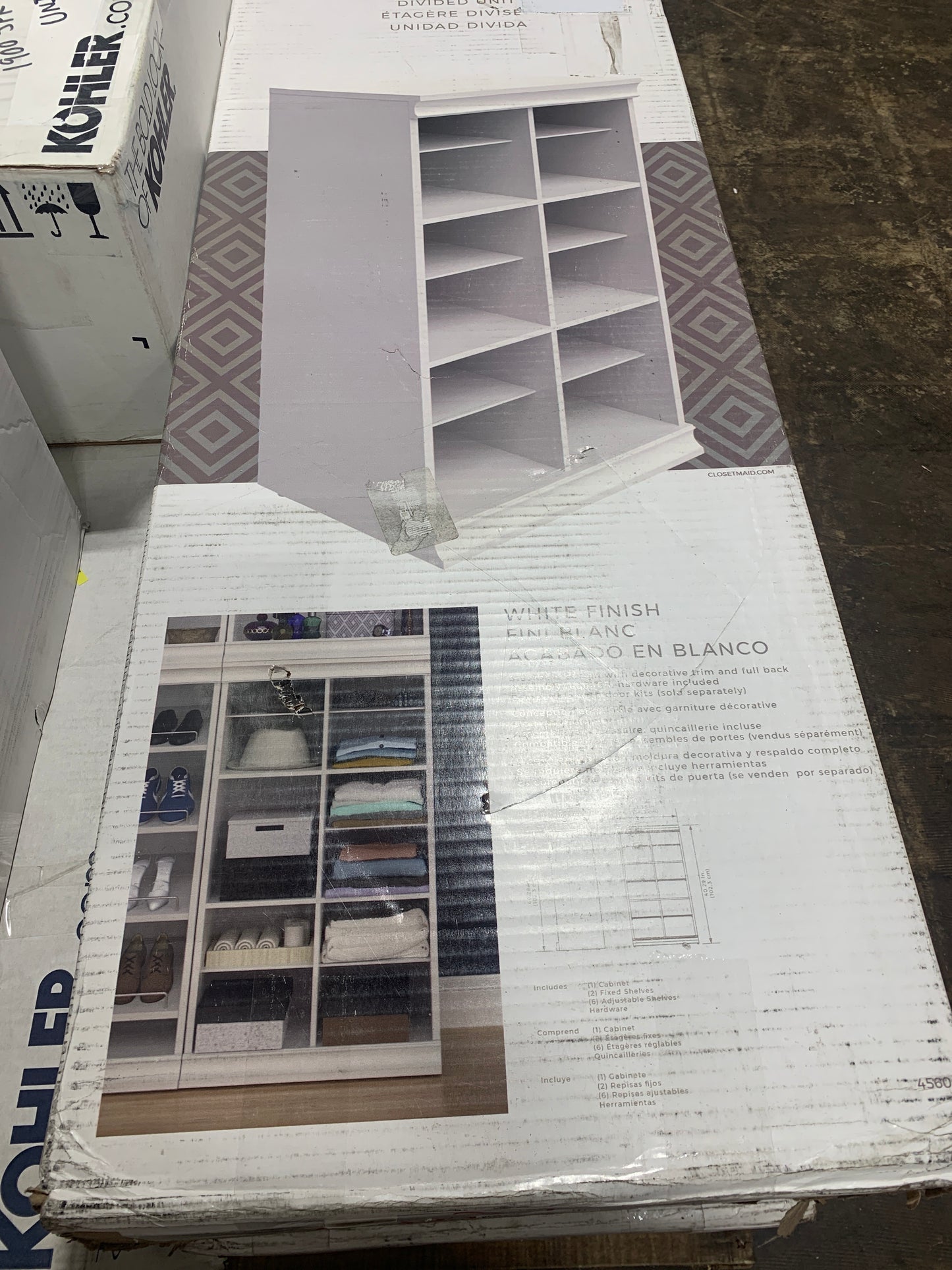 ClosetMaid Modular Closet Stackable Divided Shelf Unit