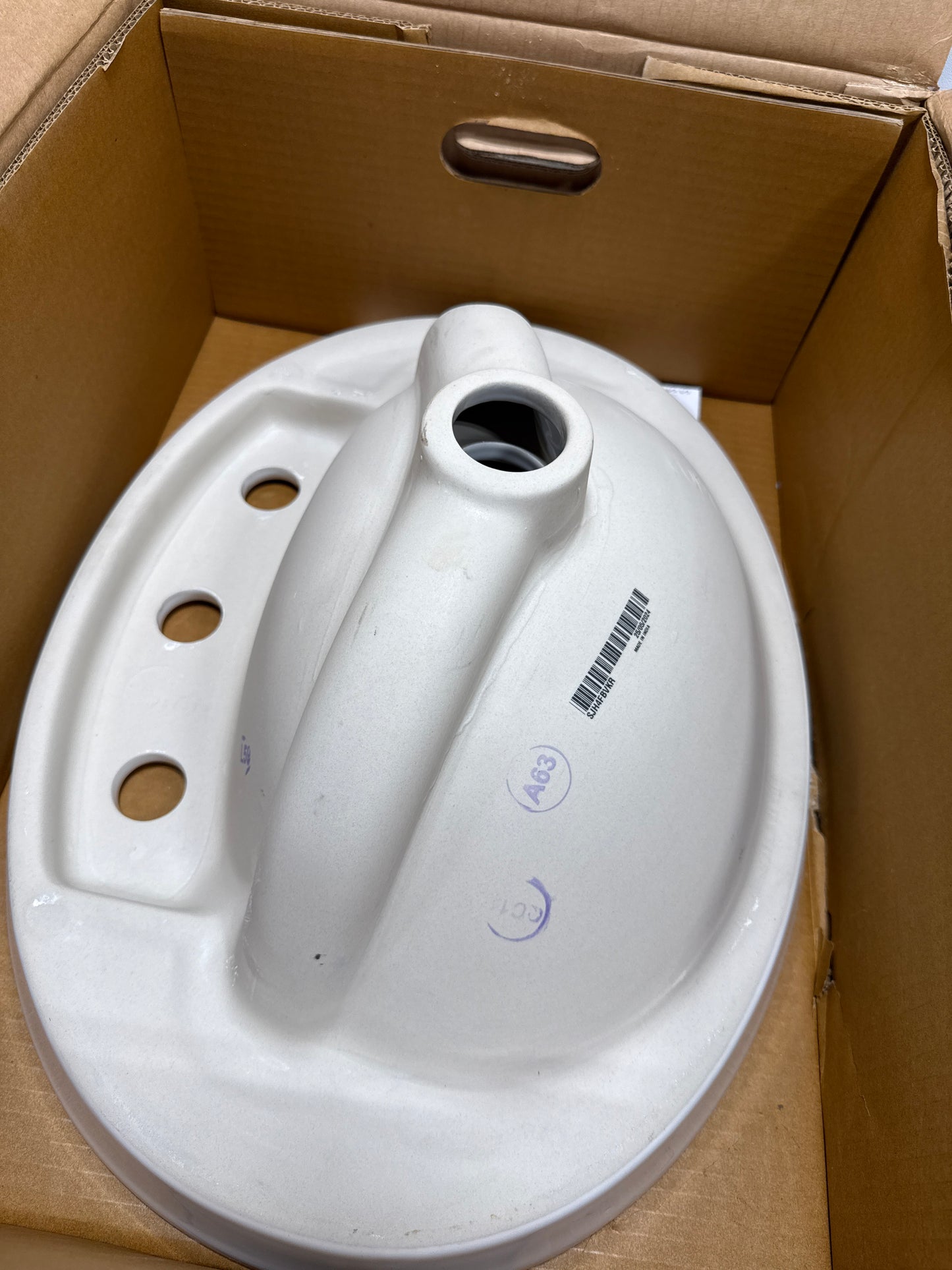 KOHLER Serif® Drop-in bathroom sink with 8" widespread faucet holes