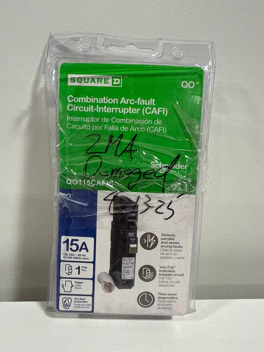Square D QO 15 Amps Arc Fault Single Pole Circuit Breaker - *Lighting & Electrical