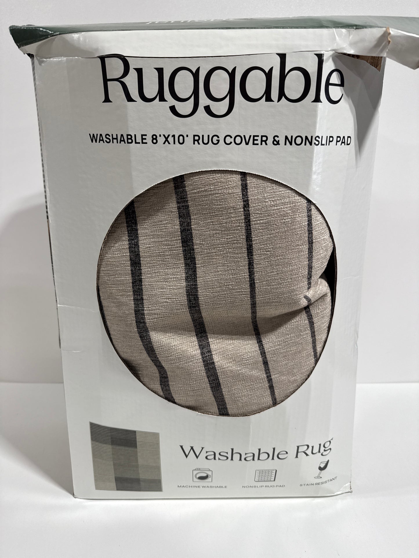 Ruggable Washable 8' x 10' Rug Cover & Nonslip Pad