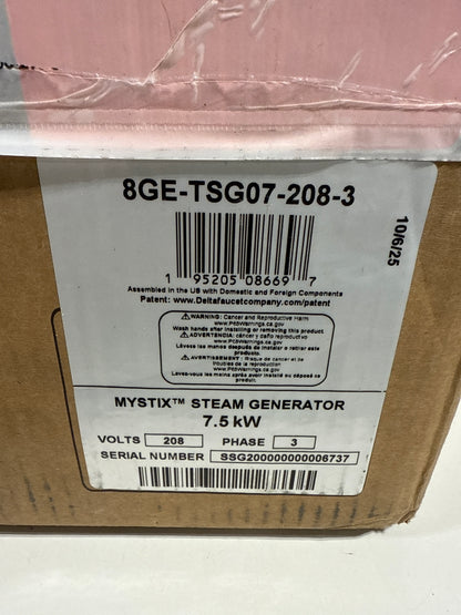 Brizo 8GE-TSG07-208-3 Mystix 7.5kW Steam Generator - 208V 3 Ph Steam Showers Steam Shower Components Steam Generators