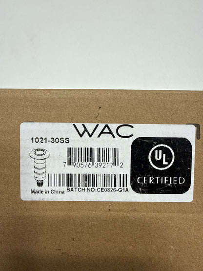 WAC Landscape Lighting, LED 1in 12V Round Beveled Top Inground Indicator Light 3000K in Stainless Steel