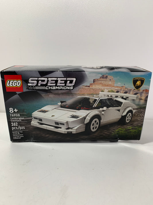 LEGO Speed Champions Lamborghini Countach 76908 Race Car Toy Model Replica Collectible Building Set with Racing Driver Minifigure