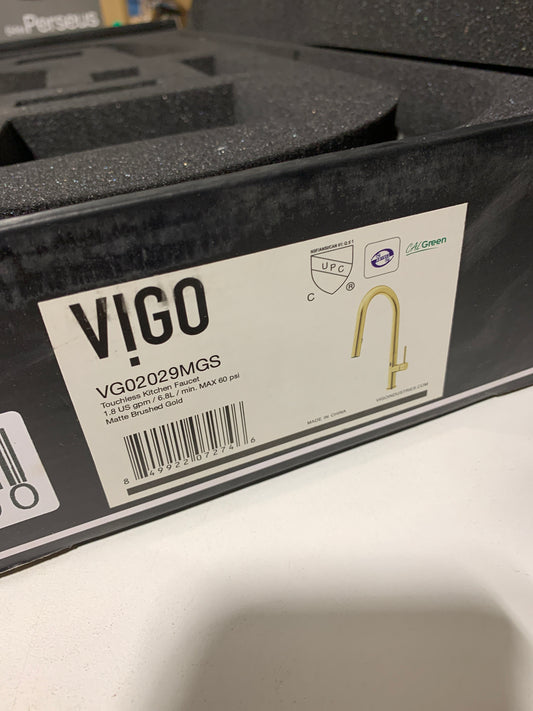 Used Greenwich Single-Handle Pull-Down Sprayer Kitchen Faucet with Touchless Sensor in Matte Brushed Gold