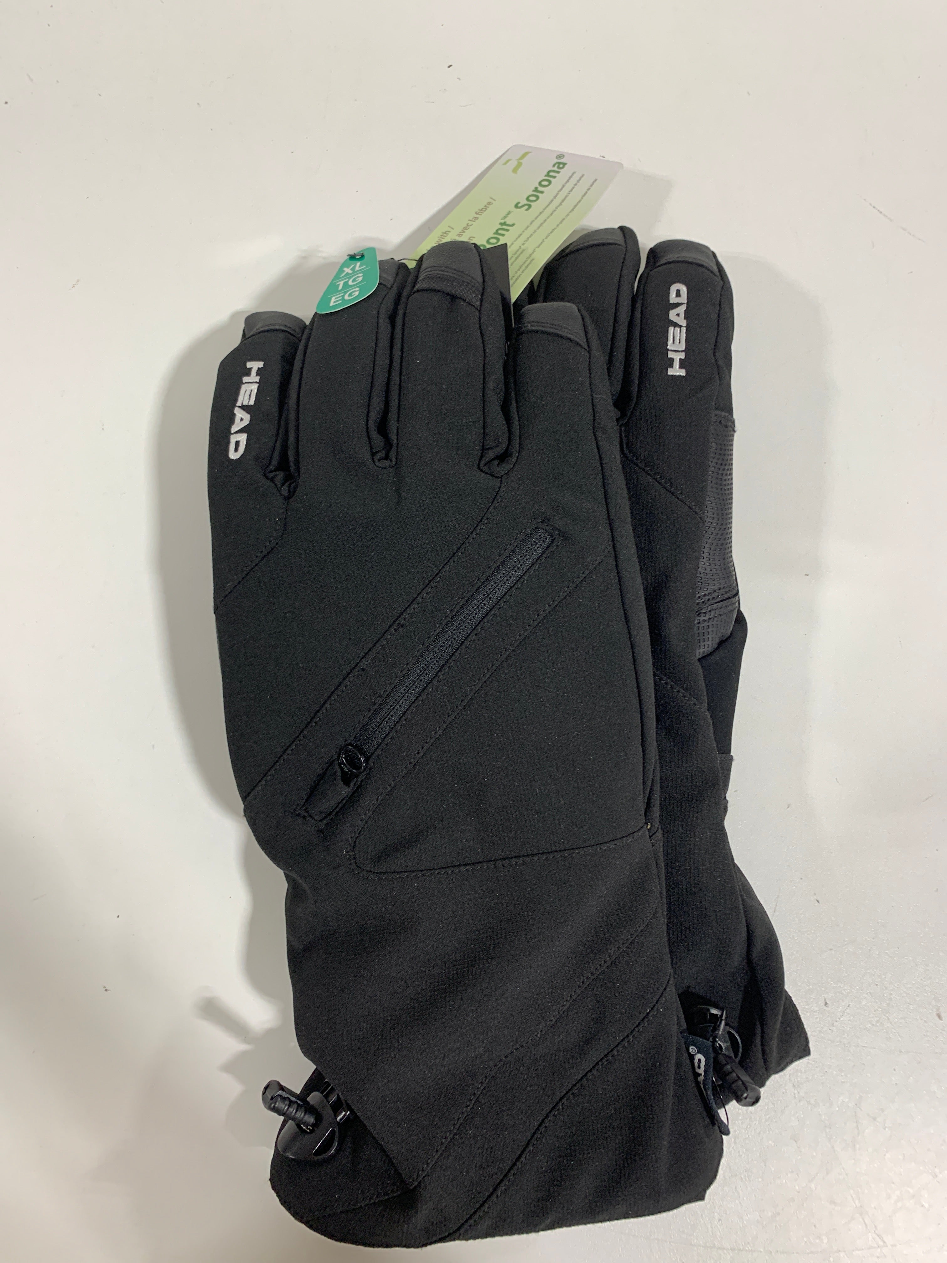 Head Unisex Insulated Ski Glove with Top Zipper Pocket Black Gloves - X Large - *Clothing Shoes & Accessories