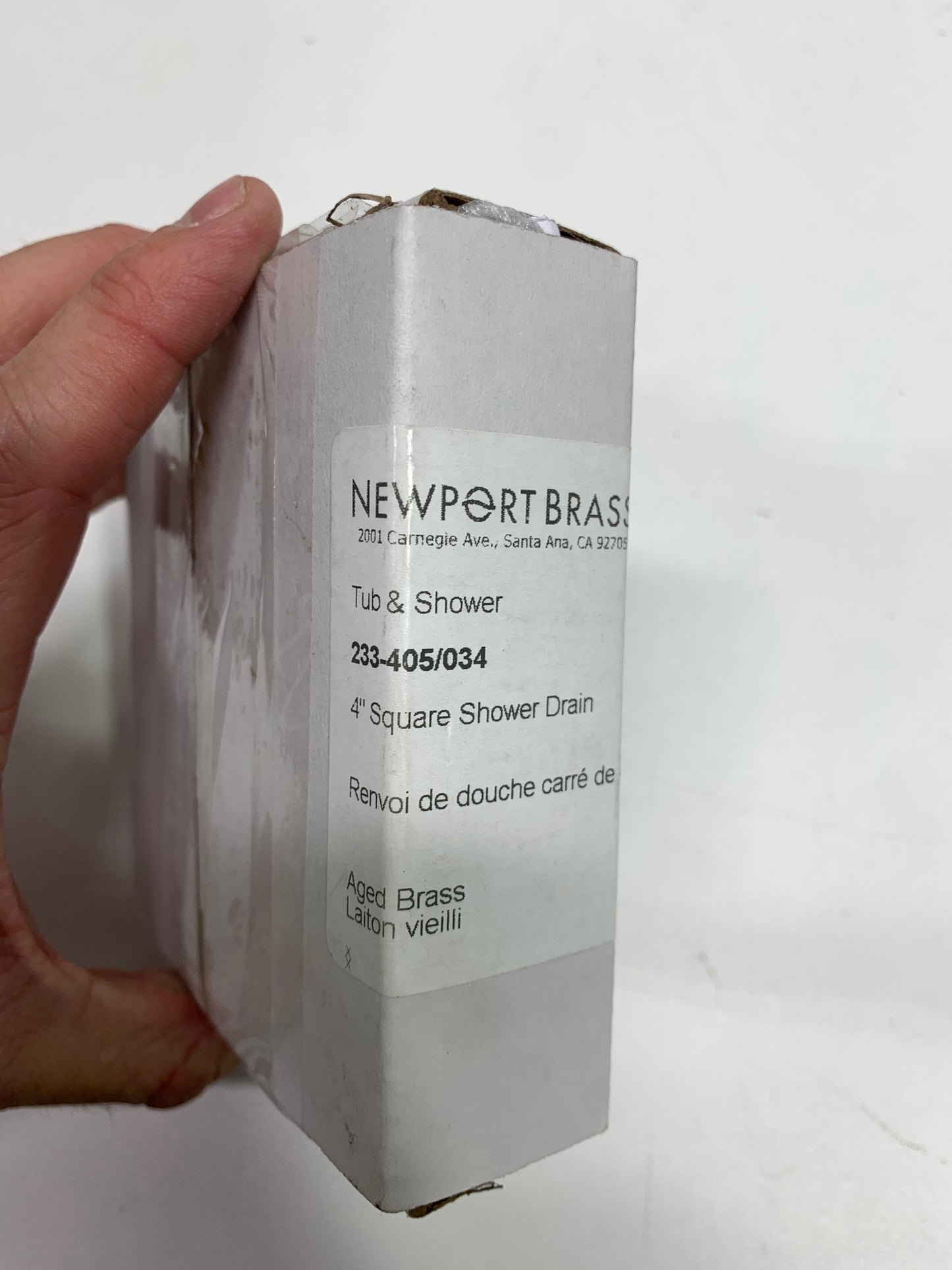 Newport Brass 233-405 Decorative Drains 4" Square Shower Drain Grid Aged Brass