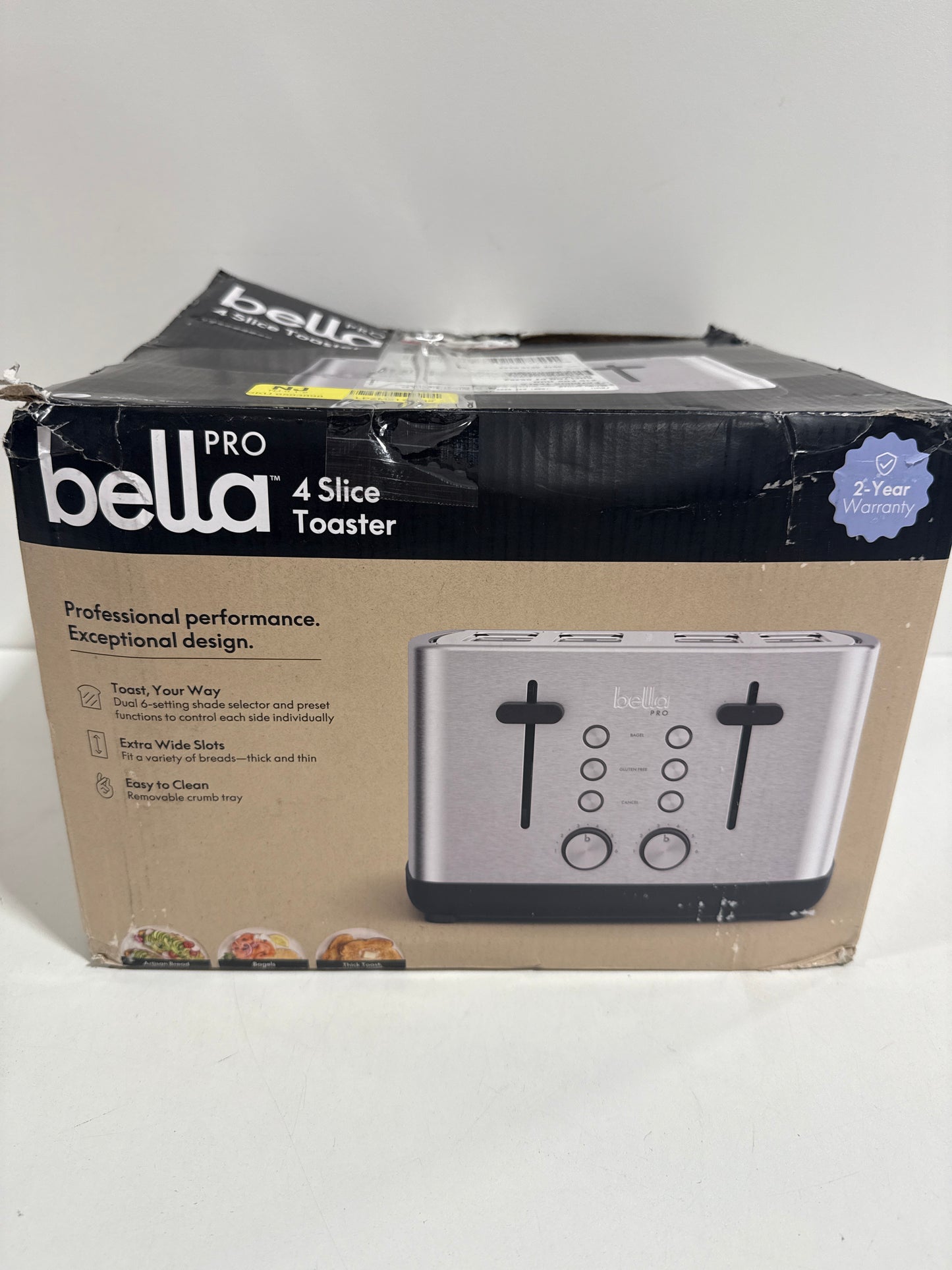 Bella PRO - 4-Slice Toaster with Extra Wide Slots - Stainless Steel