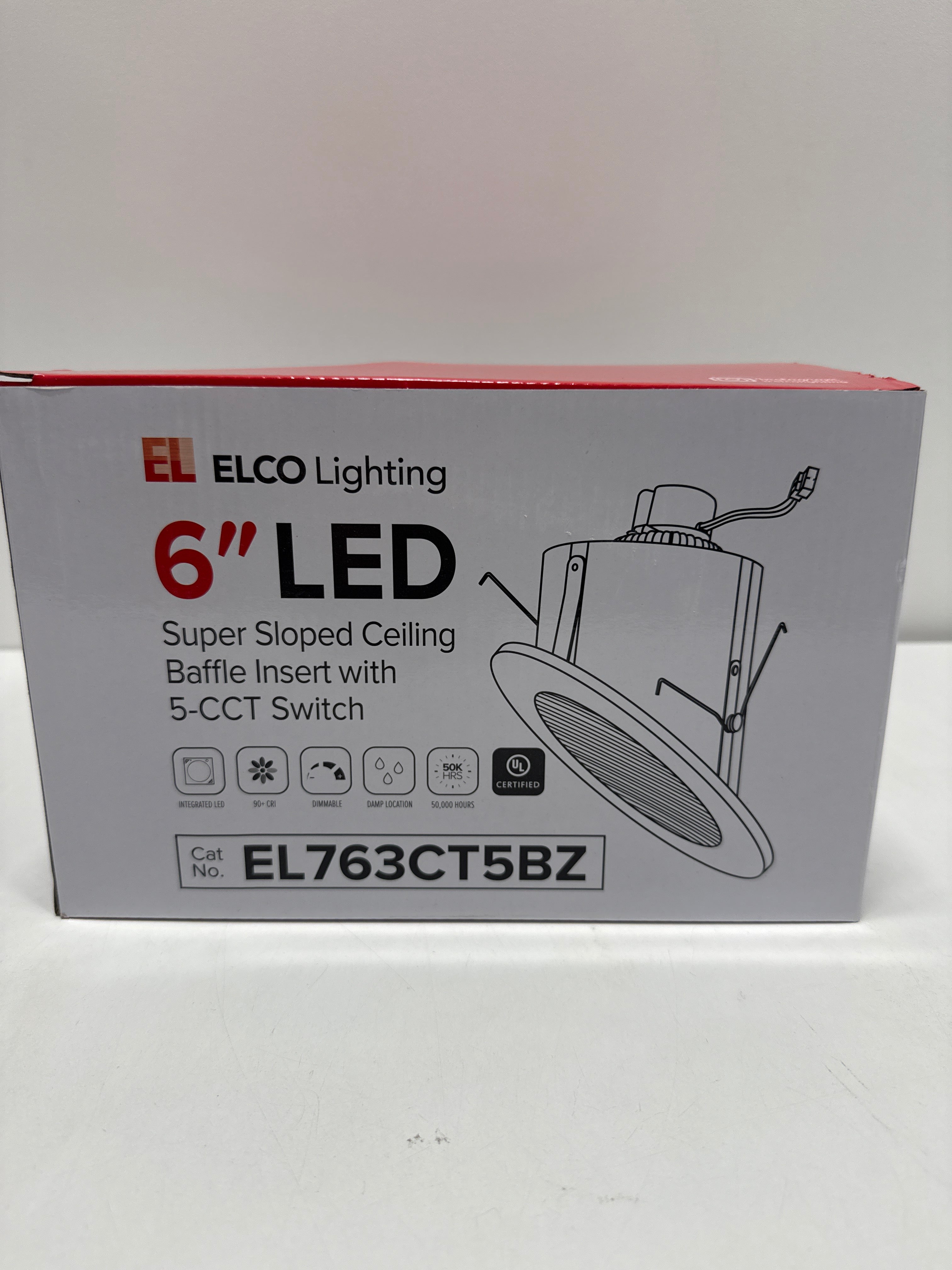 Elco El763ct5 the Slant System 6 Integrated LED Baffle Recessed Trim - Bronze