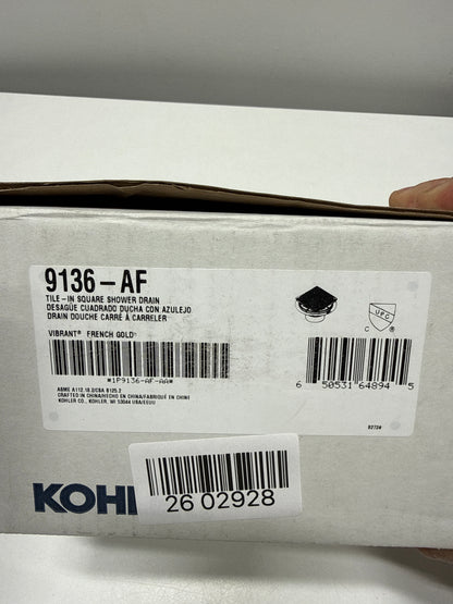 Kohler Clearflo Square Design Tile-in Shower Drain French Gold