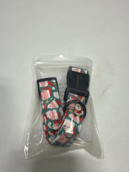 ARING PET Christmas Dog Collar-Cute Green Santa Claus Dog Collars, Adjustable Christmas Pet Collars Puppy Collar with Quick Release Buckle for Girl&Boy Dogs