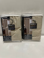Pair Paloma Natural 38 in. W X 63 in. L Grommet 100% Blackout Curtain