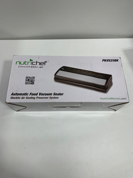 NutriChef Automatic Food Vacuum Sealer - Electric Air Sealing Preserver System with Reusable Vacuum Food Bags - Black