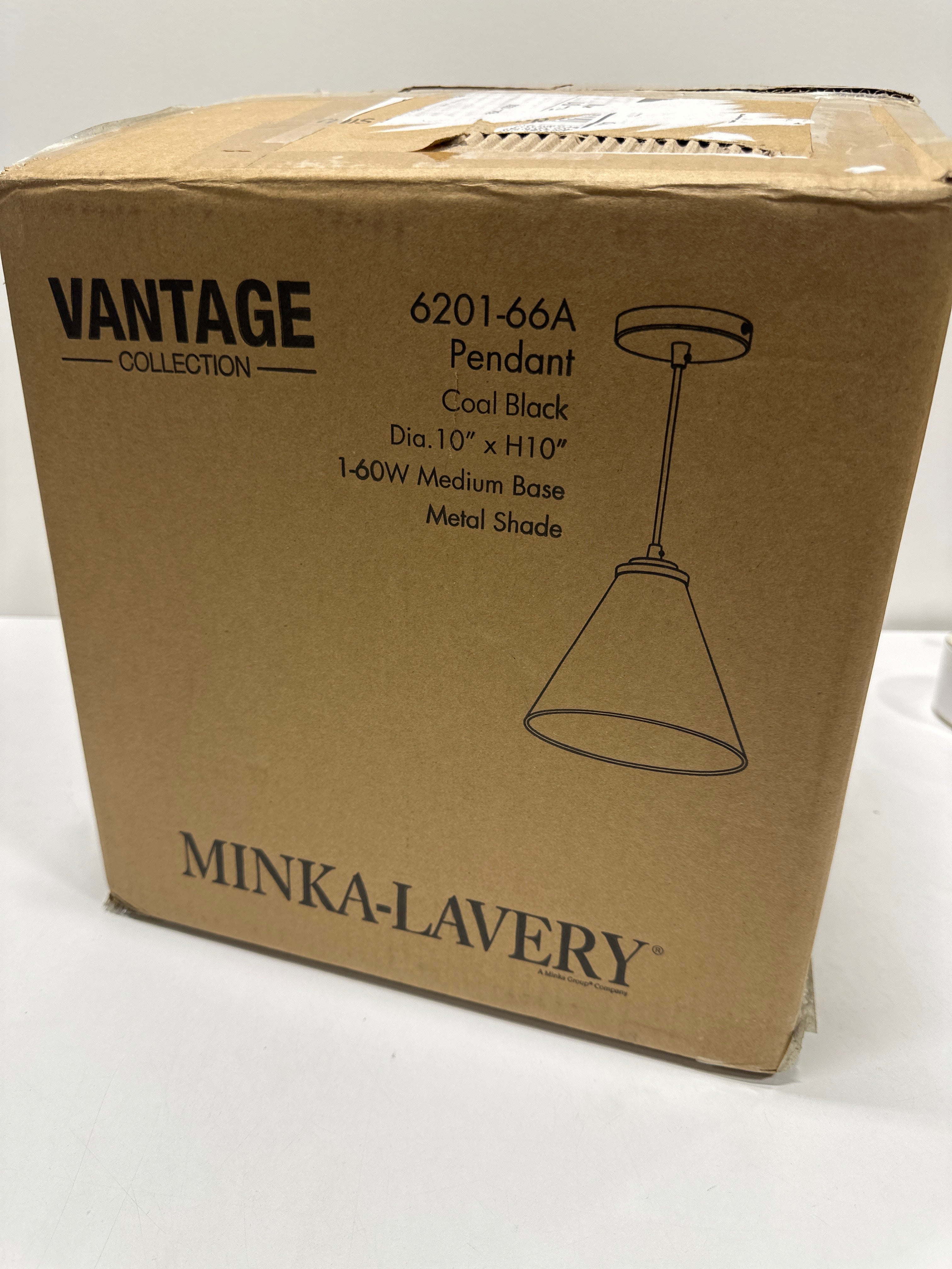 Minka Lavery - Vantage Pendants - 1 Light Cone Pendant-Coal Finish