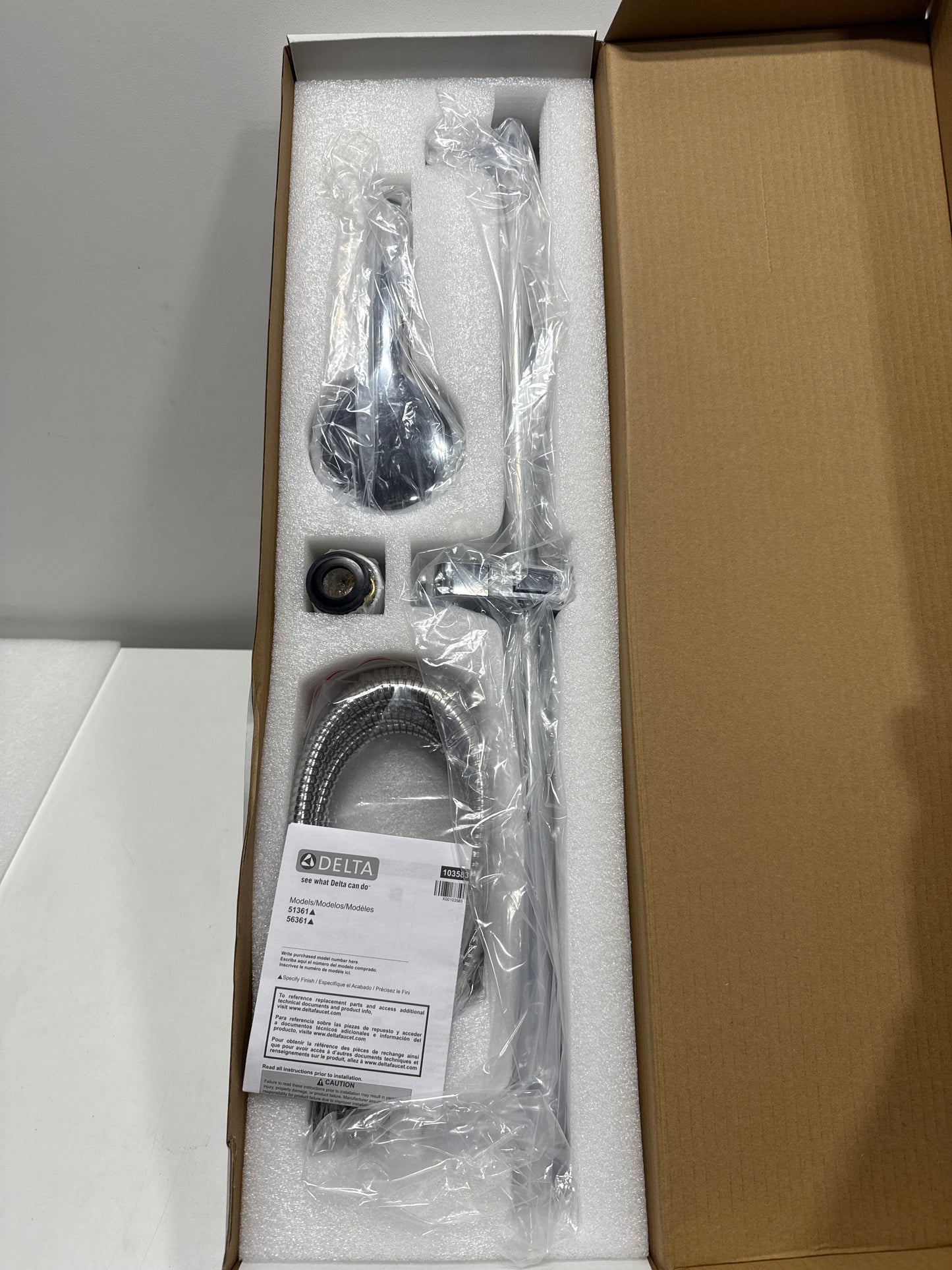 Delta Faucet Slide Bar Hand Held Shower with Hose, Chrome