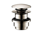 hansgrohe 50100831 Sink Push Open Drain, 1-1/4-Inch, Polished Nickel