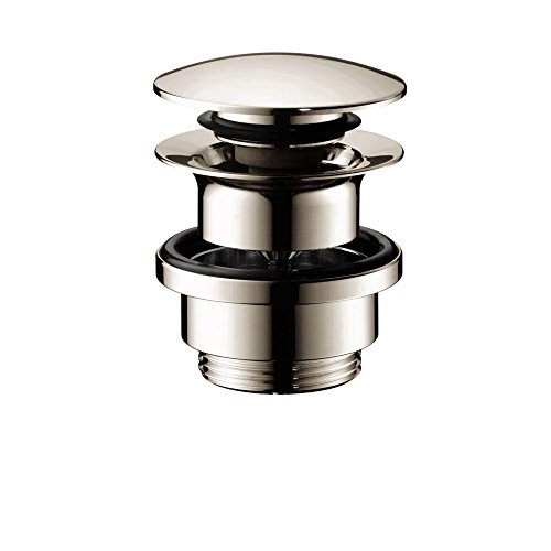 hansgrohe 50100831 Sink Push Open Drain, 1-1/4-Inch, Polished Nickel