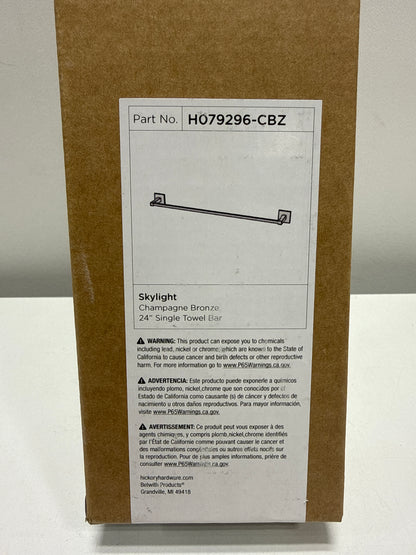 Hickory Hardware H079296 Skylight 26-3/16" Wide Modern Square Single Bathroom Towel Bar Champagne Bronze