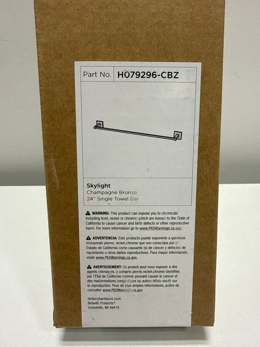 Hickory Hardware H079296 Skylight 26-3/16" Wide Modern Square Single Bathroom Towel Bar Champagne Bronze