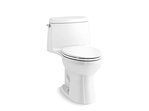 Kohler Santa Rosa One-Piece Compact Elongated 1.28 GPF Toilet with Revolution 360 Swirl Flushing Technology - Quiet Close Seat Included Model: K-30810-0