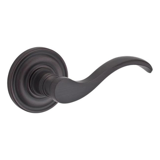 Scratch Baldwin Reserve Encurltrr112 Entry Left Hand Curve Lever Handle and Traditional Round Rose Venetian Bronze Finish