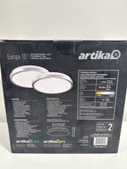 Europa 10 in. Light Silver Selectable CCT LED Flush Mount Ceiling Light With Remote Included 2 Pack - *Lighting &