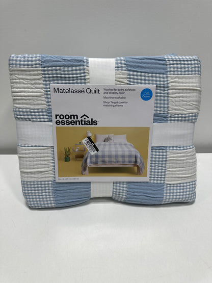 Full/Queen Matelasse Quilt Light Blue - Room Essentials™ - *Bedding