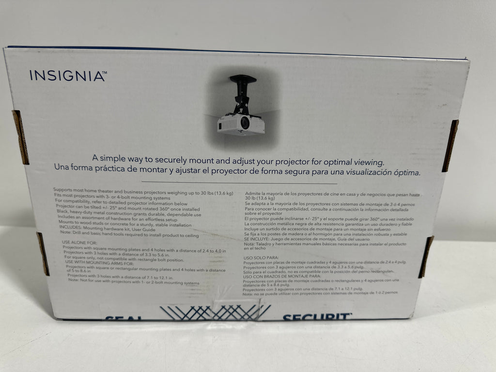 Insignia - Universal Projector Ceiling Mount - Black - *TV & Home Theater