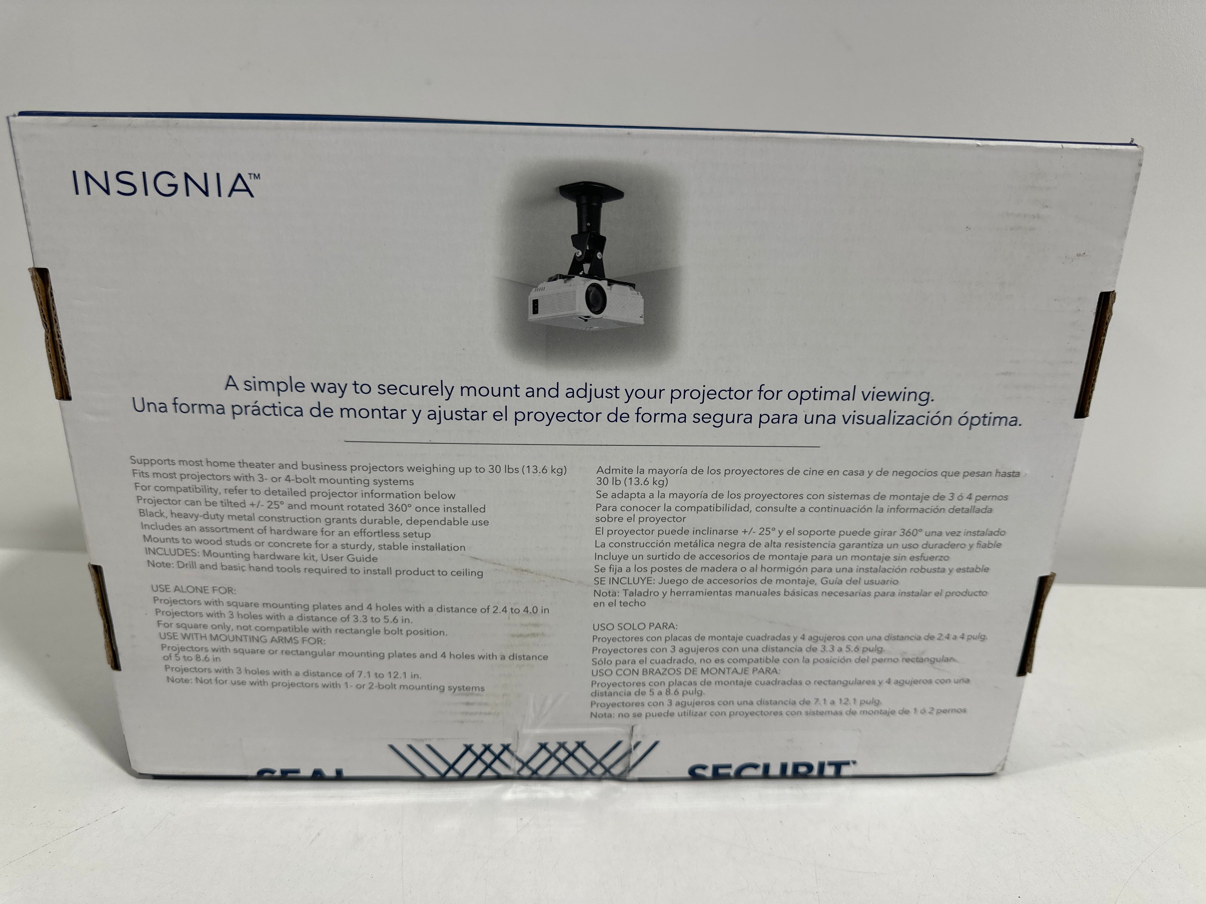 Insignia - Universal Projector Ceiling Mount - Black - *TV & Home Theater