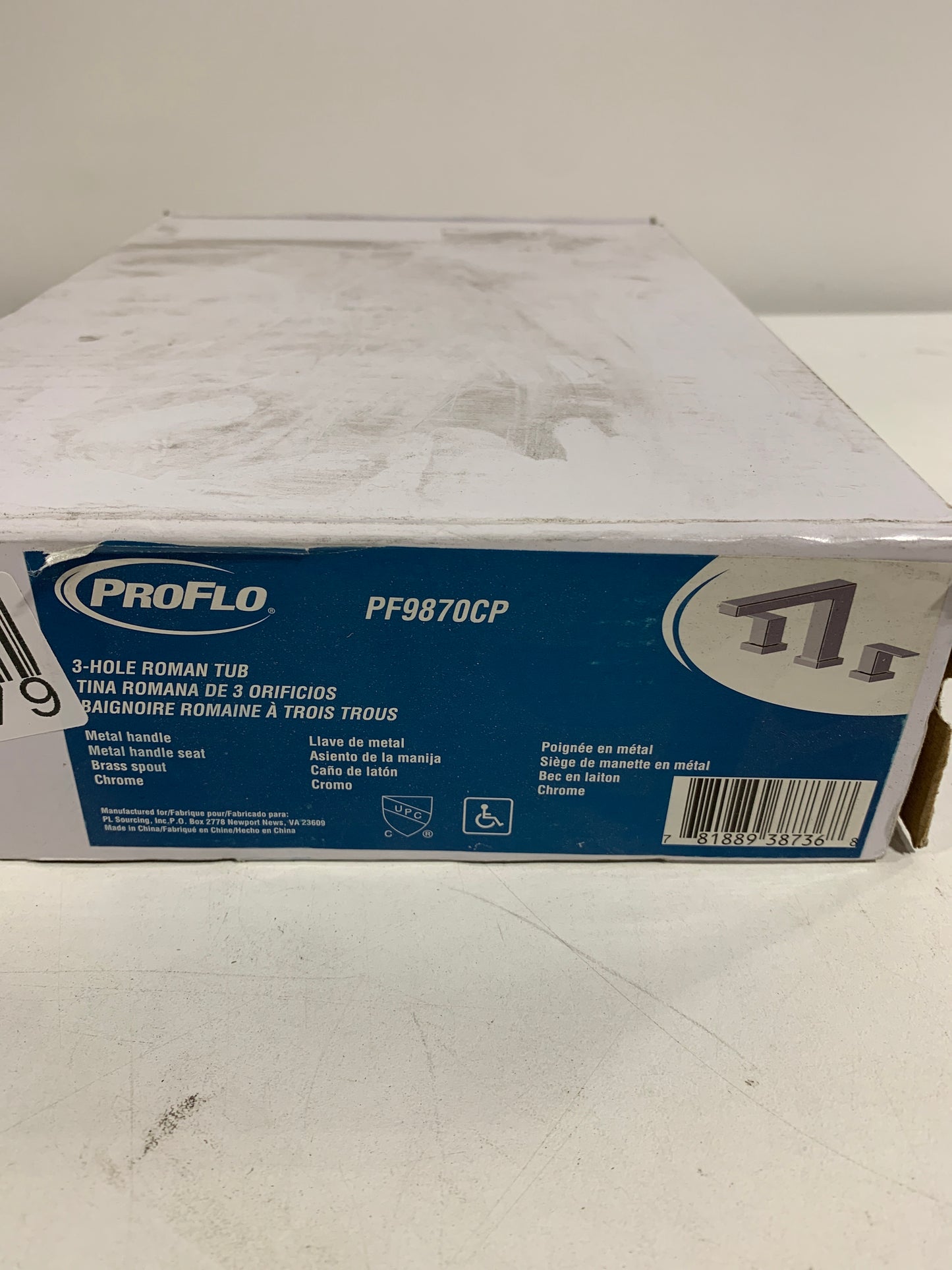 PROFLO PF9870 Kelper Deck Mounted Roman Tub Filler Chrome Faucet Roman Tub Double Handle